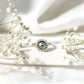 Natural Tahitian Pearl and Diamond Halo Engagement Ring