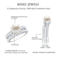 Juego de anillos de boda de perlas blancas naturales con moissanita