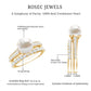 Juego de anillos de boda de perlas blancas naturales con moissanita
