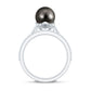 Elegant Wedding Ring Set with 7.5 Carat Tahitian Pearl and Moissanite