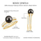Elegant Wedding Ring Set with 7.5 Carat Tahitian Pearl and Moissanite