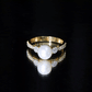 Cultured 7.4 Carat Freshwater Pearl Engagement Ring with Moissanite