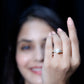 Cultured 7.4 Carat Freshwater Pearl Engagement Ring with Moissanite