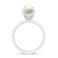 7.4 Carat Freshwater Pearl Solitaire Engagement Ring with Diamond