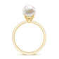 7.4 Carat Freshwater Pearl Solitaire Engagement Ring with Diamond