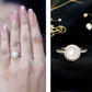 Cultured 7.4 Carat Freshwater Pearl Diamond Engagement Ring with Halo