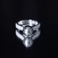 Natural Tahitian Pearl Cathedral Engagement Ring with Diamond Side Stones