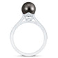 7.5 Carat Tahitian Black Pearl Cathedral Engagement Ring with Diamonds