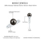 Anillo de compromiso de perla negra auténtica y diamantes de 7,5 quilates