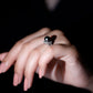 Real Tahitian Pearl and Diamond Crossover Engagement Ring