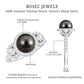 7.5 Carat Round Black Pearl Engagement Ring with Moissanite Accent
