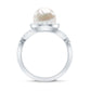 7.4 Carat Freshwater Pearl Engagement Ring with Moissanite Crossover Shank
