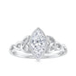 Anillo de Compromiso de Moissanita Corte Marquesa de 1 Quilate con Engaste de Bisel