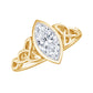 Anillo de Compromiso de Moissanita Corte Marquesa de 1 Quilate con Engaste de Bisel