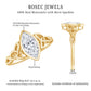 Anillo de Compromiso de Moissanita Corte Marquesa de 1 Quilate con Engaste de Bisel