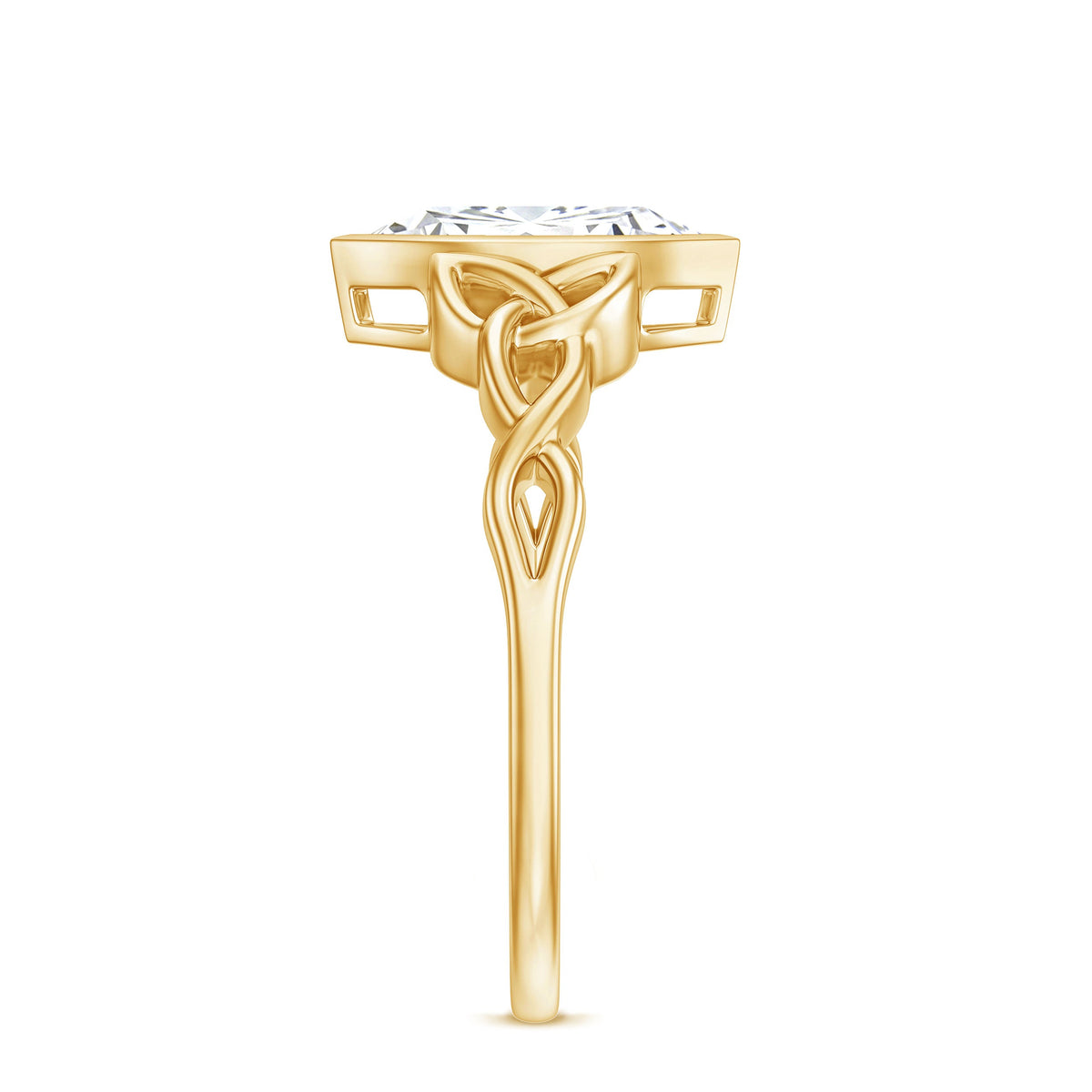 Anillo de Compromiso de Moissanita Corte Marquesa de 1 Quilate con Engaste de Bisel