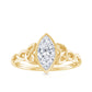 Anillo de Compromiso de Moissanita Corte Marquesa de 1 Quilate con Engaste de Bisel