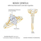 Anillo de compromiso solitario de moissanita talla marquesa en vástago dividido