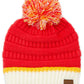 C.C Teal Color Ribbed Beanie With Pom