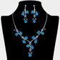 Rhinestone Embellished Rose Flower Cluster Vine Necklace