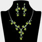 Rhinestone Embellished Rose Flower Cluster Vine Necklace