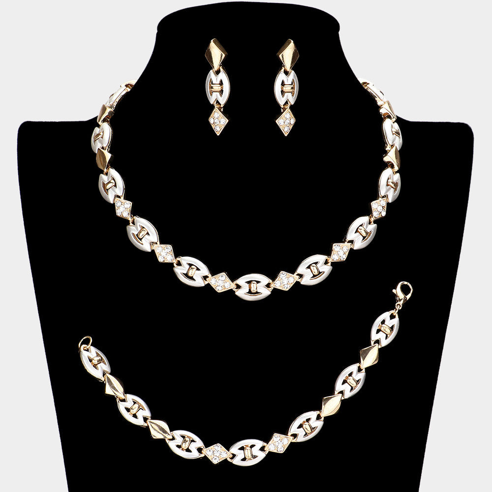 Rhinestone Necklace Jewelry Set