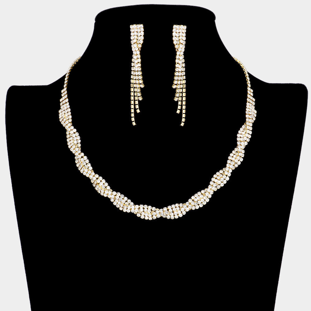 Braided Rhinestone Necklace