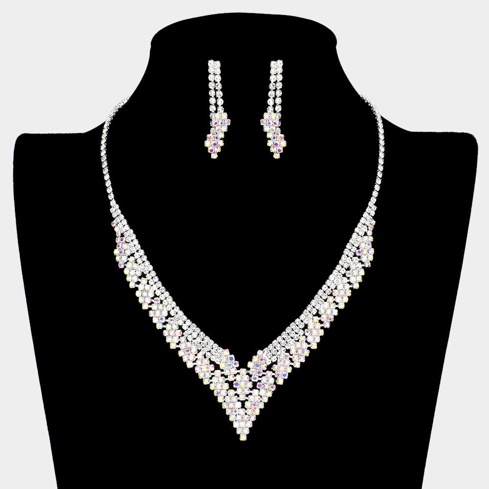 Rhinestone Pave V Shape Necklace