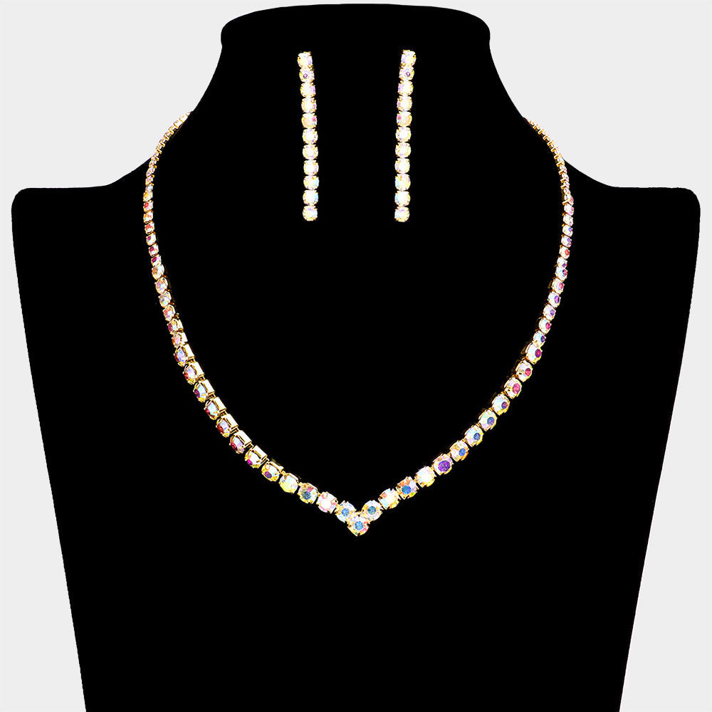 Round Rhinestone Necklace