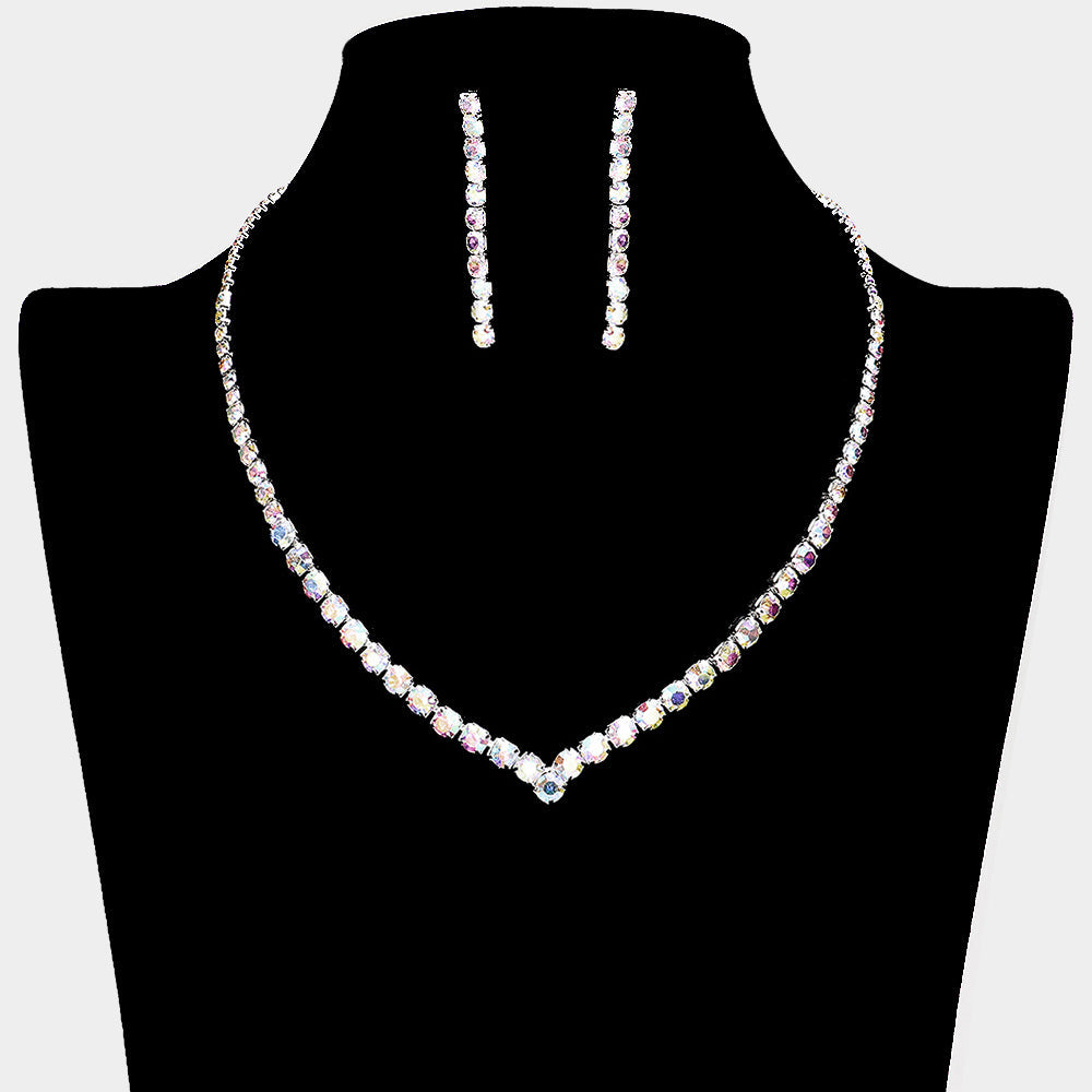 Round Rhinestone Necklace