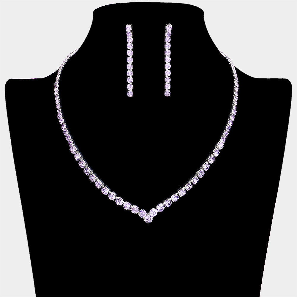 Round Rhinestone Necklace