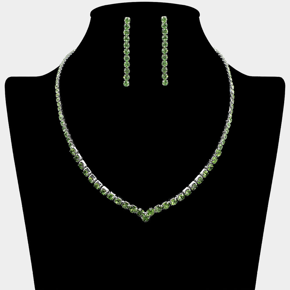 Round Rhinestone Necklace
