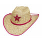 Fiesta de Rodeo Bullhide - Sombrero de vaquera de paja para niña