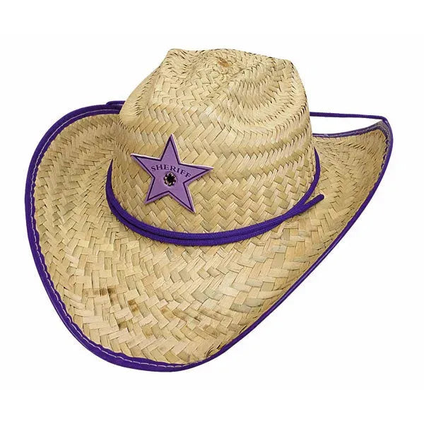 Fiesta de Rodeo Bullhide - Sombrero de vaquera de paja para niña