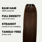 Paquetes de cabello humano 100% liso, marrón oscuro, sin procesar