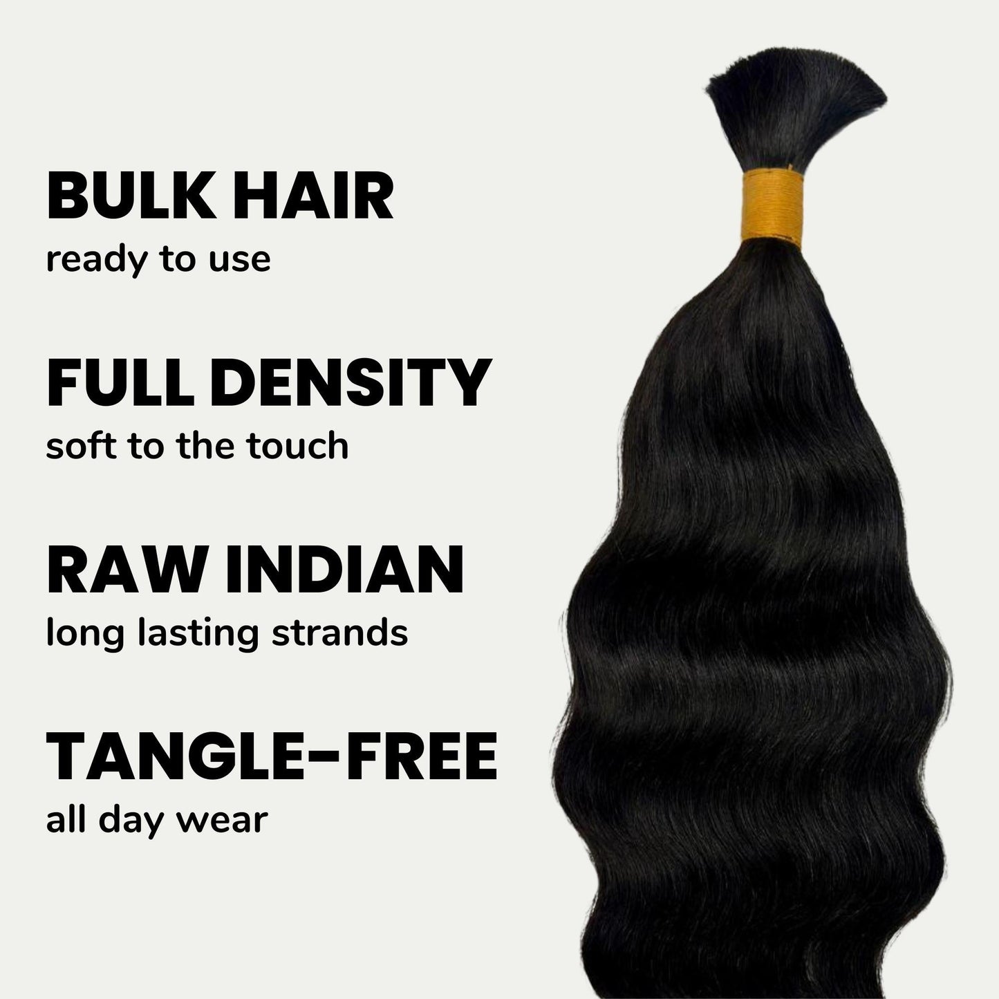 Cabello Ondulado Virgen Indio a Granel para Trenzas 100% Humano