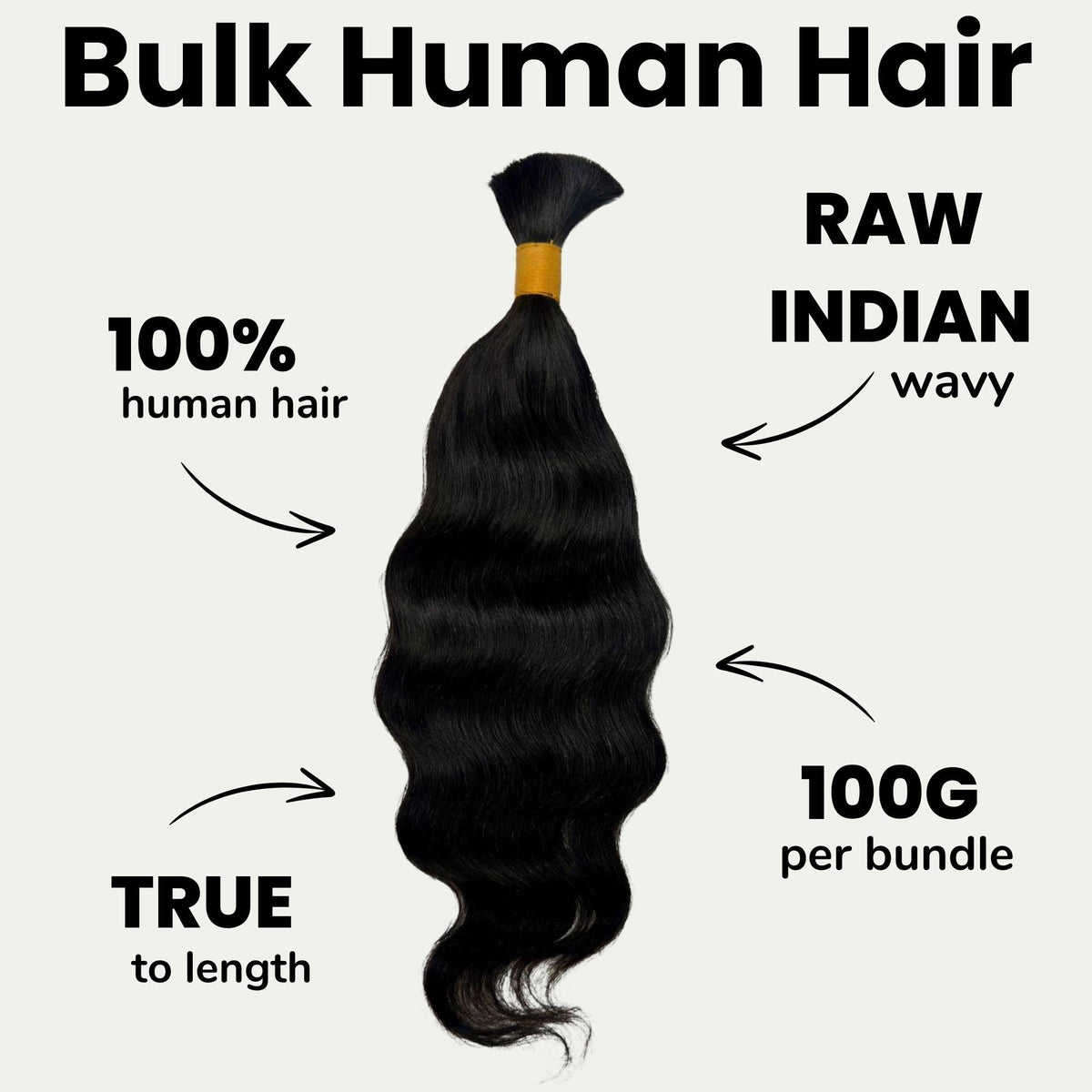 Cabello Ondulado Virgen Indio a Granel para Trenzas 100% Humano