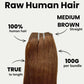 Extensiones de cabello 100% humano liso virgen castaño medio
