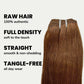 Extensiones de cabello 100% humano liso virgen castaño medio