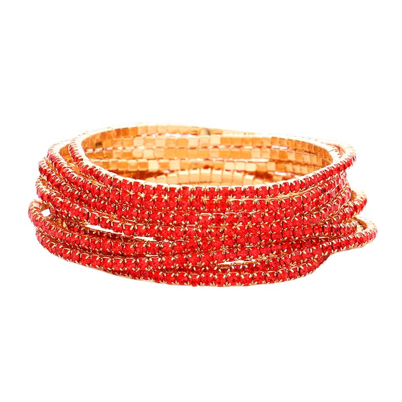 Women's 12Pcs Stackable Rhinestone Stretch Evening Bracelets