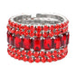 Women's 5Pcs Rectangle Round Stone Stretch Multi Layered Bracelets