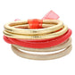 6pcs Faux Leather Tube Bangle Bracelets
