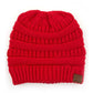 C.C CRISS CROSS PONYTAIL KNIT BEANIE