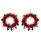 Christmas Tinsel Wreath Dangle Earrings