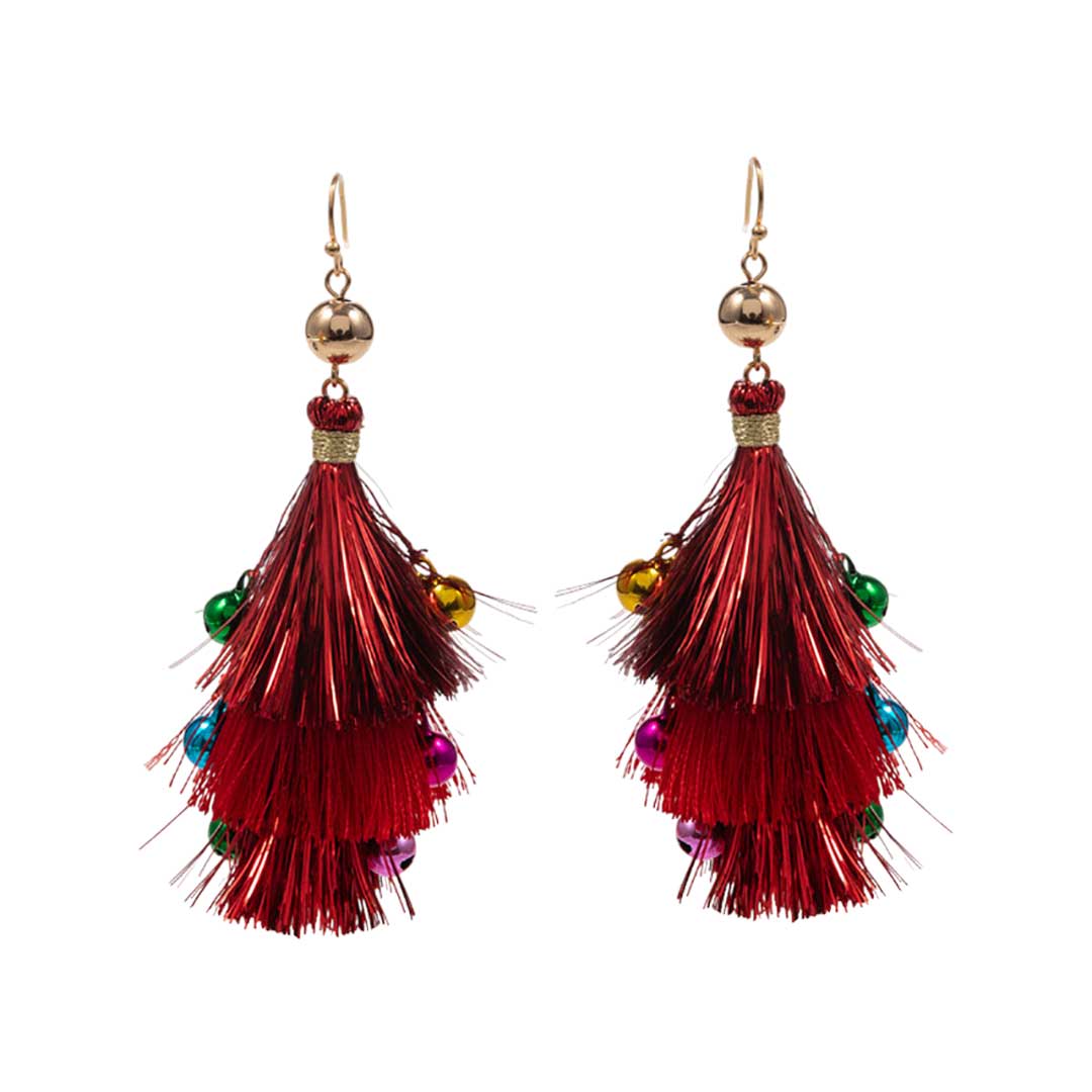 Christmas Triple Tassel Layered Dangle Earrings