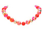 Chunky Glass Metal Ball Beaded Necklace