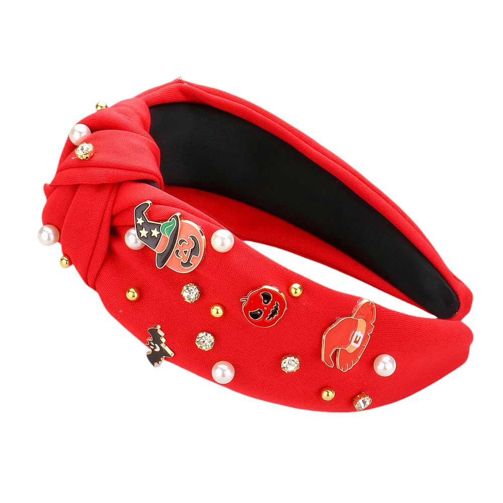 Enamel Halloween Charm Stone Cluster Embellished  Headband