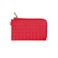 Faux Leather Basket Weave Flat Card Holder Wallet with Wristlet