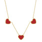 Gold Dipped Triple Heart Pendant Necklace