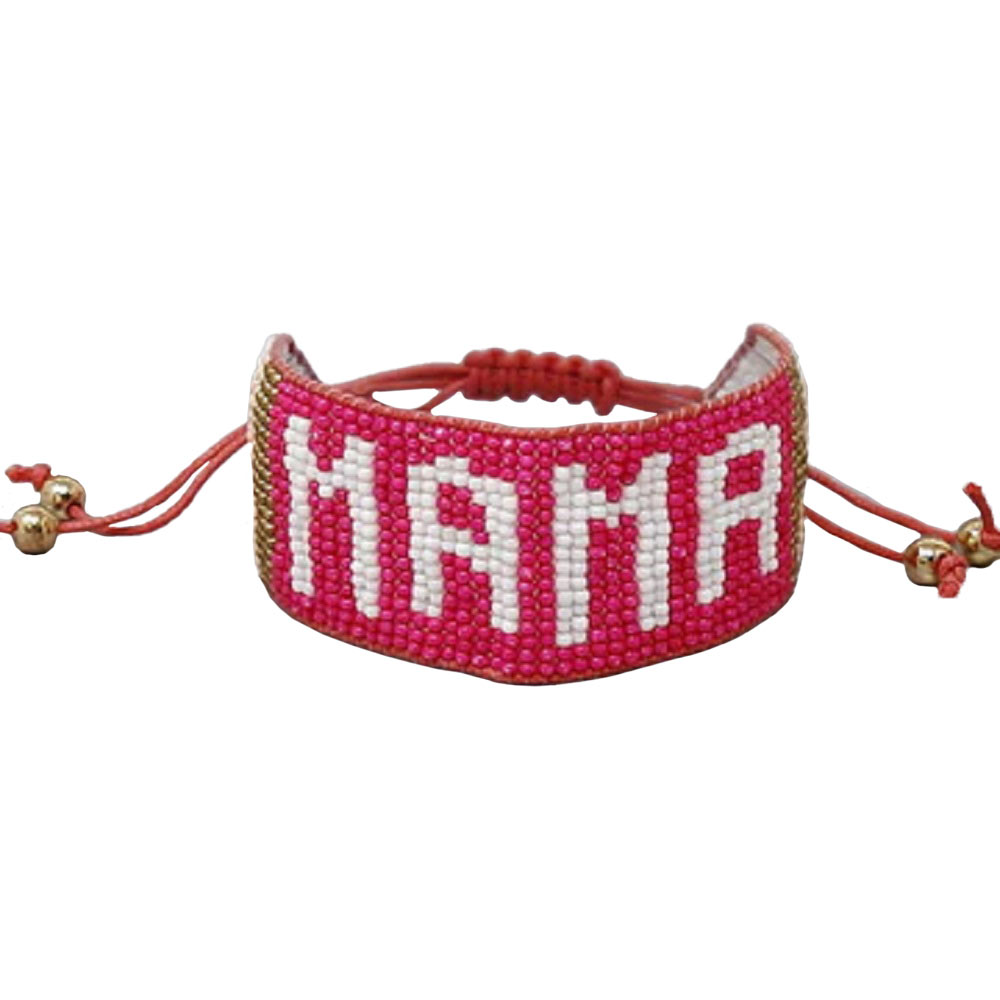 Mama Beaded Adjustable Bracelet